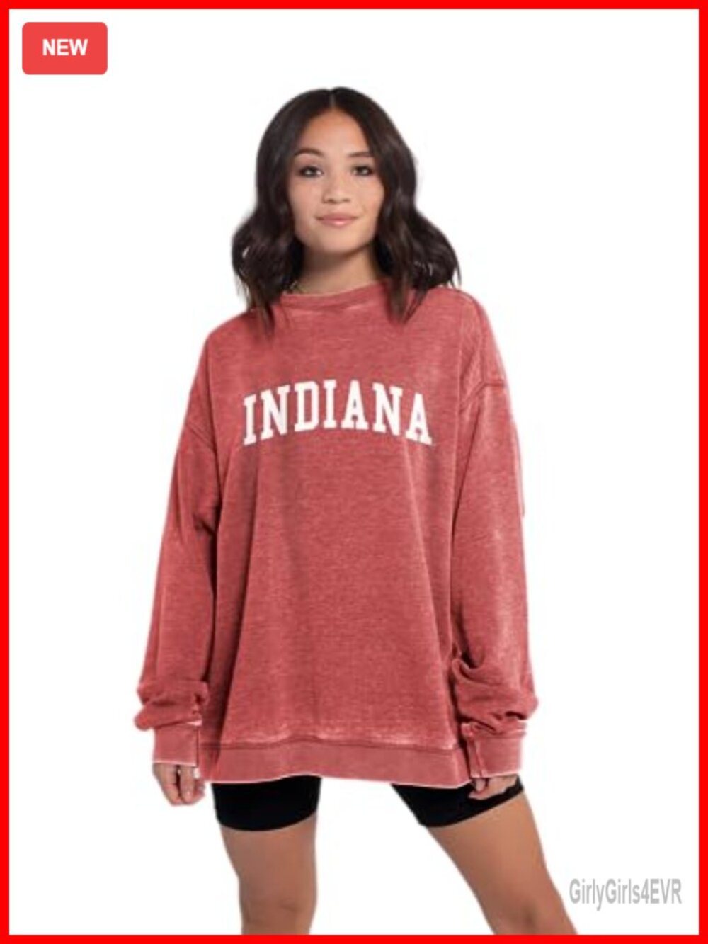 Oversized Fleece Crewneck Sweatshirt NCAA Team Graphic Pullover